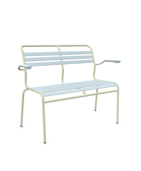 Schaffner Säntis Banc à lattes 2 places avec accoudoirs