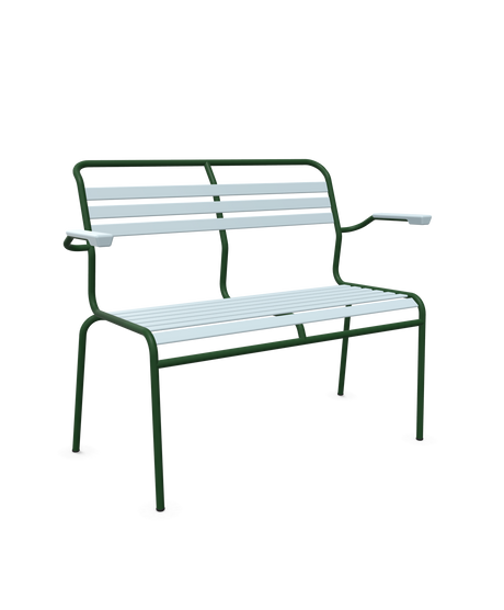 Schaffner Säntis Banc à lattes 2 places avec accoudoirs