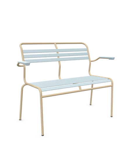 Schaffner Säntis Banc à lattes 2 places avec accoudoirs