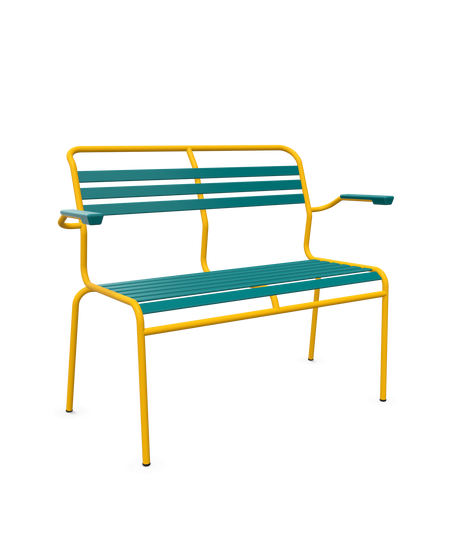 Schaffner Säntis Banc à lattes 2 places avec accoudoirs