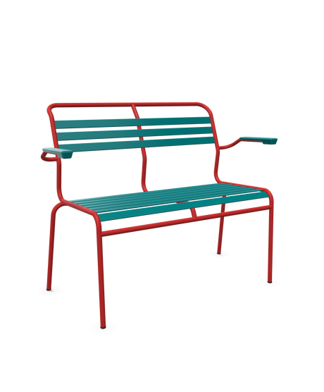 Schaffner Säntis Banc à lattes 2 places avec accoudoirs