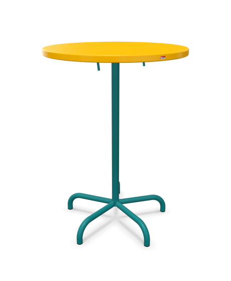Schaffner Säntis Table haute rabattable ronde Ø80cm h:110cm
