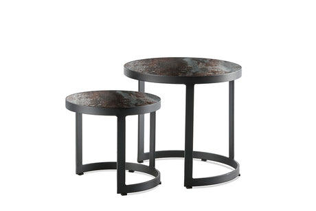 Hunn Lucca Alu Set Tables d'appoint gigognes rondes Céramique