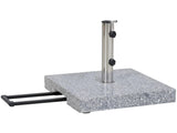 Siena Garden Socle granite 50x50cm avec roulettes et poigné télescopique 45kg 