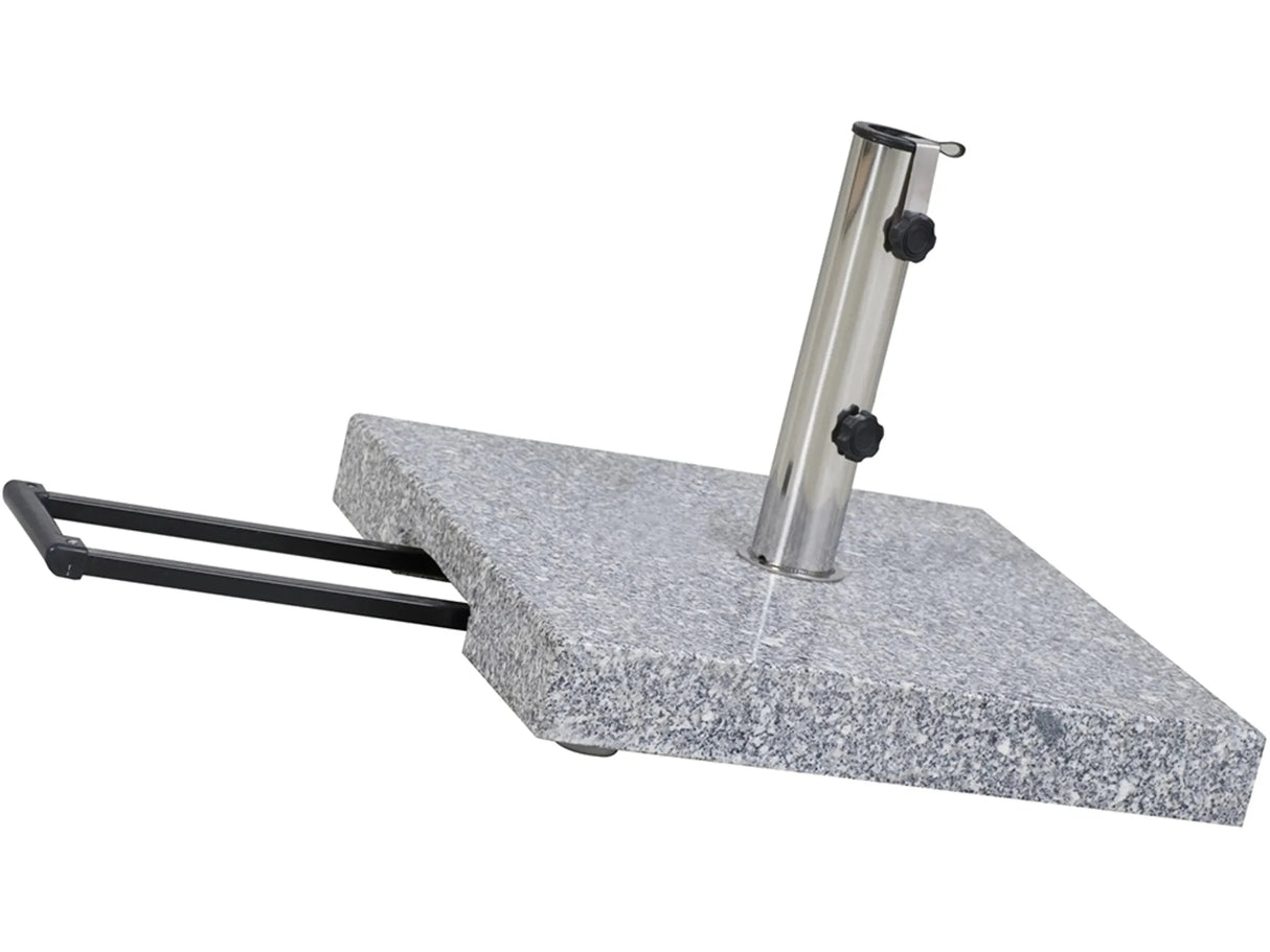 Siena Garden Socle granite 50x50cm avec roulettes et poigné télescopique 45kg 