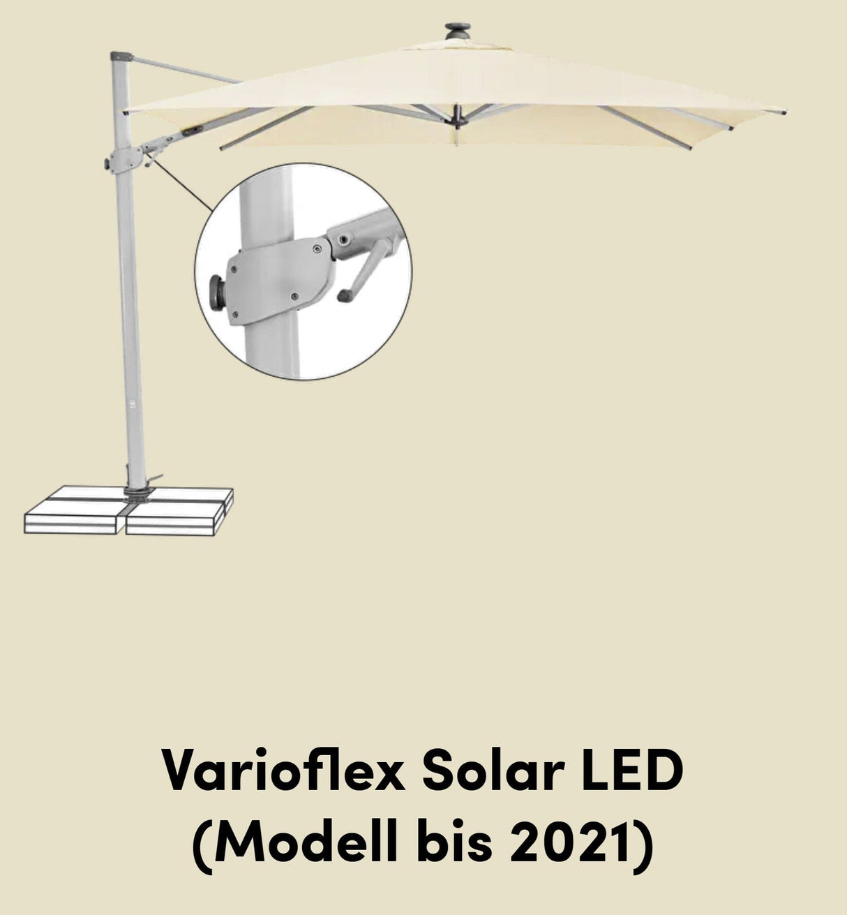 Suncomfort by Glatz Pied pivotant pour Parasol Varioflex et Varioflex Solar LED modèles jusqu'à 2021 