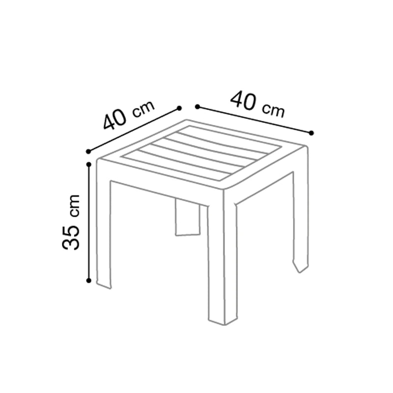 Grosfillex Miami Table basse 40x40cm H:35cm en résine