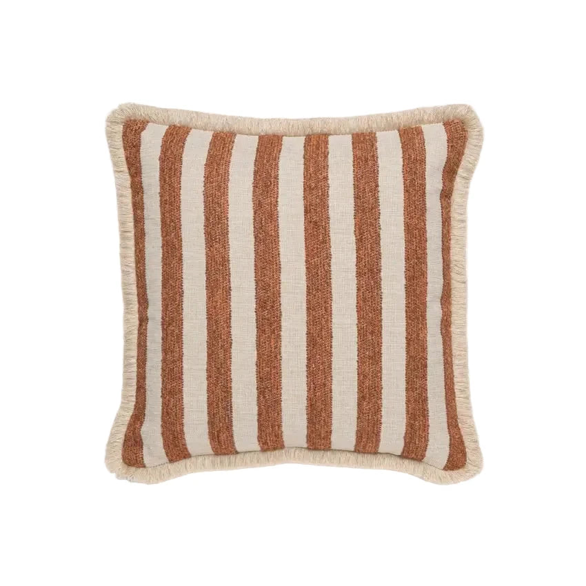 Vincent Sheppard Coussin déco Indira 40x40cm petites franges Fez Rust (Cat.G) 