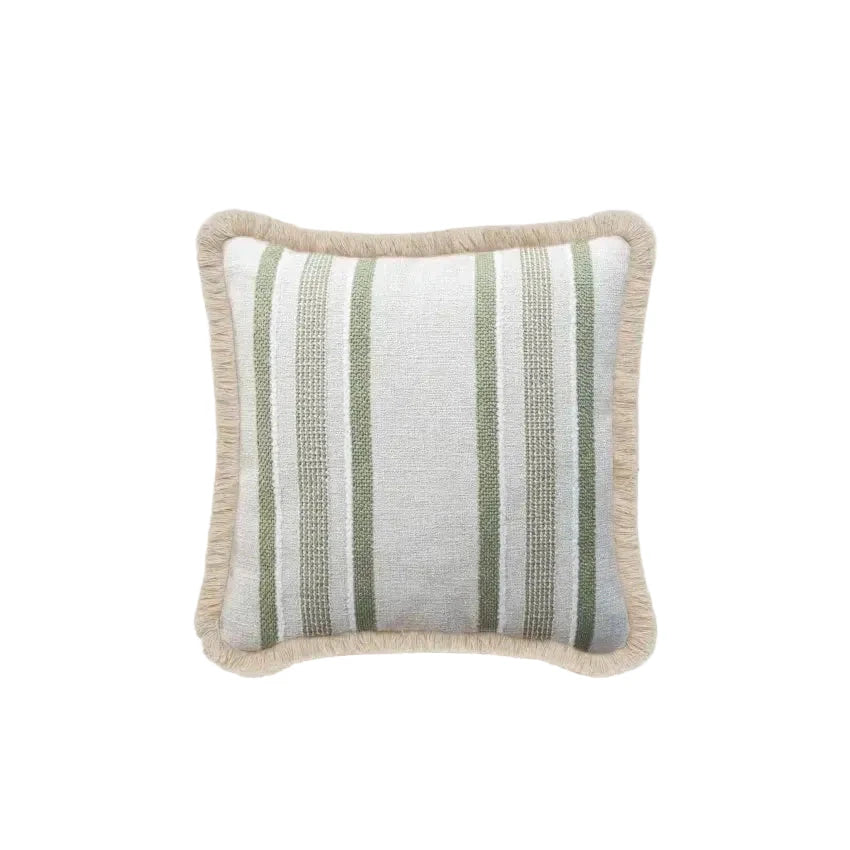 Vincent Sheppard Coussin déco Indira 50x50cm petites franges Rabat Green (Cat.G) 