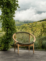 Vincent Sheppard Frida lounge chair – Untreated teak, Dark green