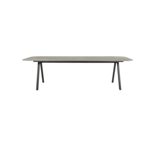 Vincent Sheppard Kodo Table repas 210x100cm Plateau Céramique Structure Fossil Grey + Plateau Céramique Flint 