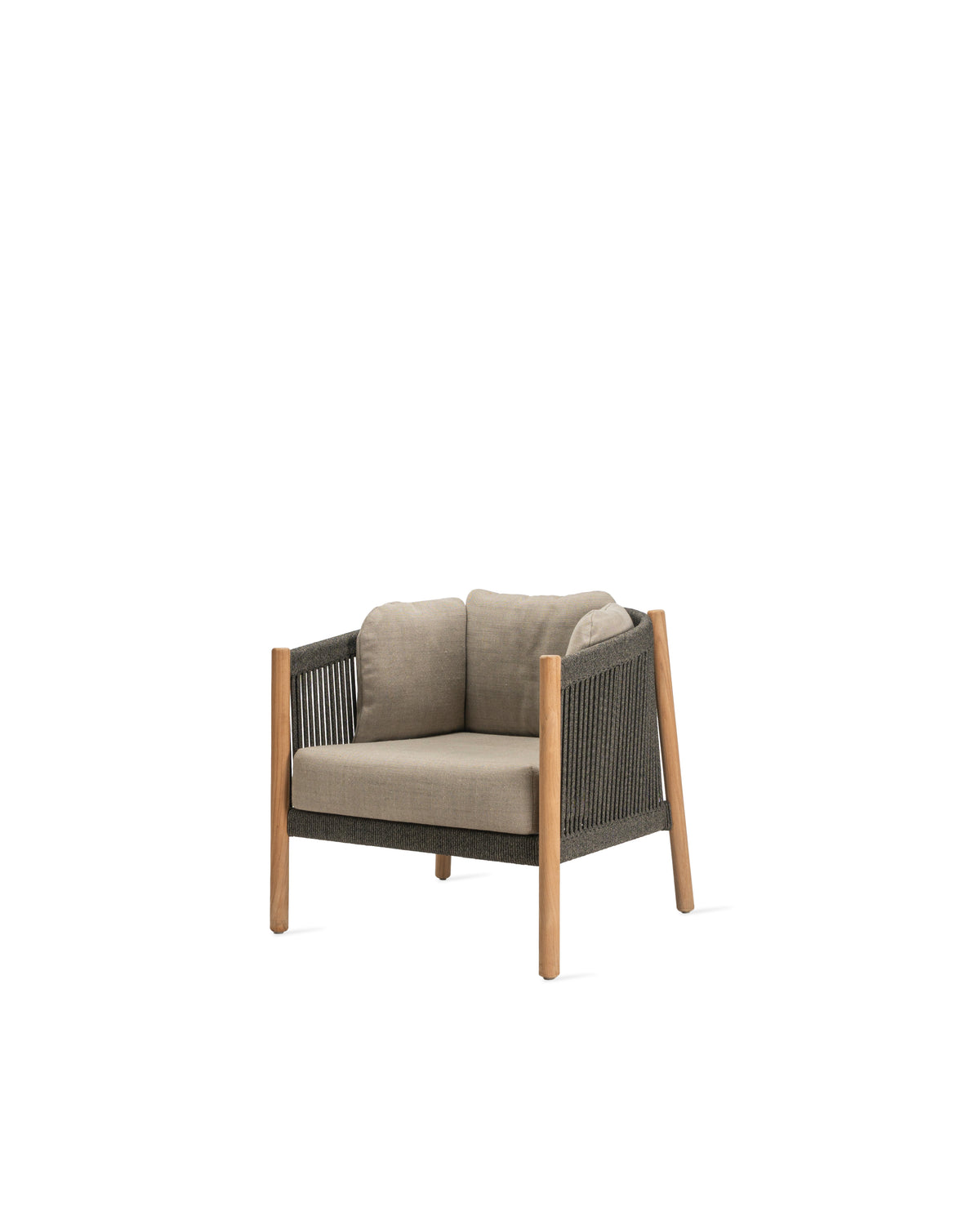 Vincent Sheppard Lento lounge chair – Anthracite, Untreated teak
