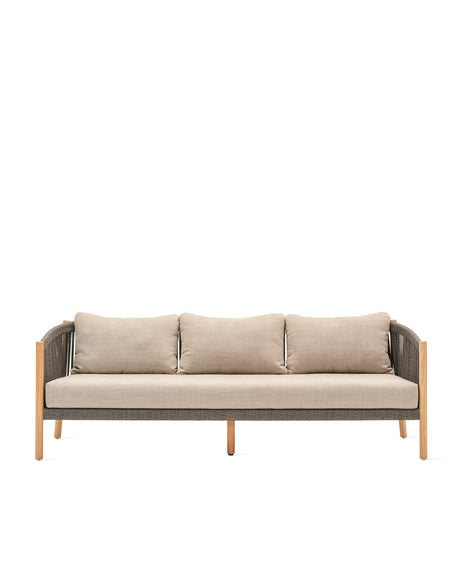Vincent Sheppard Lento lounge sofa 3S – Anthracite, Untreated teak