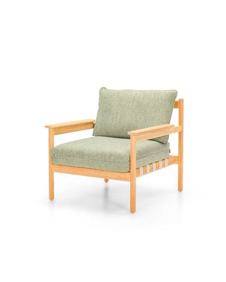 Vincent Sheppard Oda lounge chair – Flax, Untreated teak