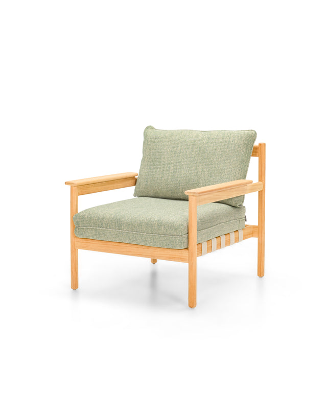 Vincent Sheppard Oda lounge chair – Flax, Untreated teak