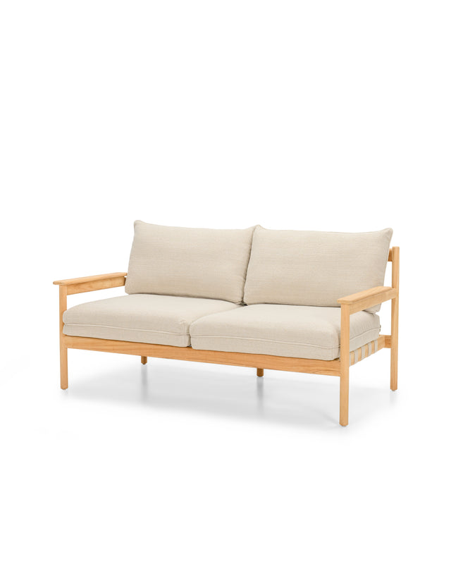 Vincent Sheppard Oda lounge sofa 2,5S – Flax, Untreated teak