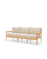 Vincent Sheppard Oda lounge sofa 3S – Flax, Untreated teak