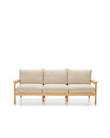 Vincent Sheppard Oda lounge sofa 3S – Flax, Untreated teak