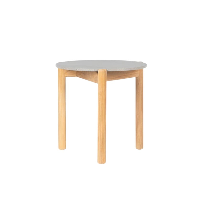 Vincent Sheppard Oda Side Table Ø45cm h:45cm avec plateau céramique Teck + Céramique Flint 