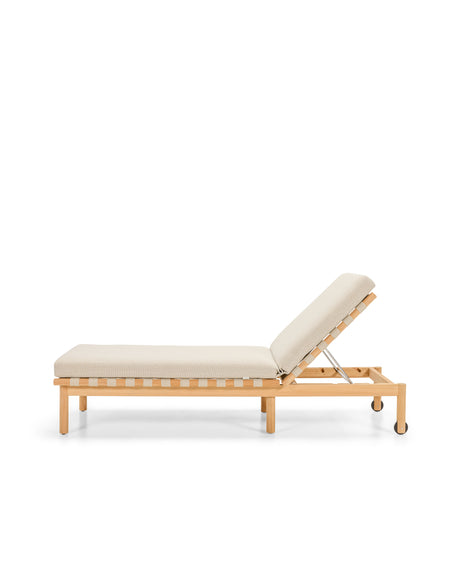 Vincent Sheppard Oda sunlounger – Flax, Untreated teak