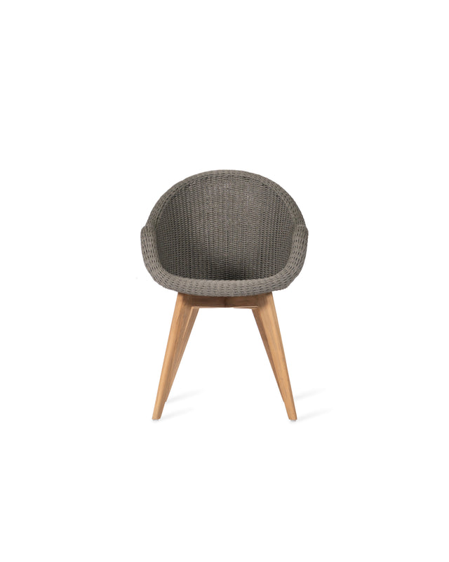 Vincent Sheppard Remi dining chair teak base – Fossil grey, Untreated teak