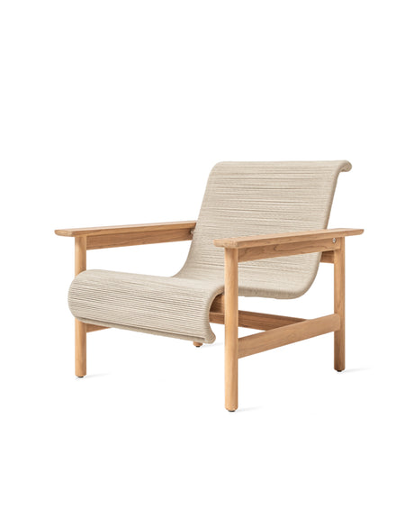 Vincent Sheppard Tomus lounge chair – Flax, Untreated teak