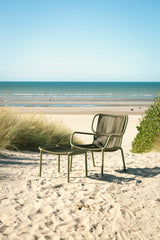 Vincent Sheppard Ribbon lounge chair – Moss/Dark green, Ribbon footrest