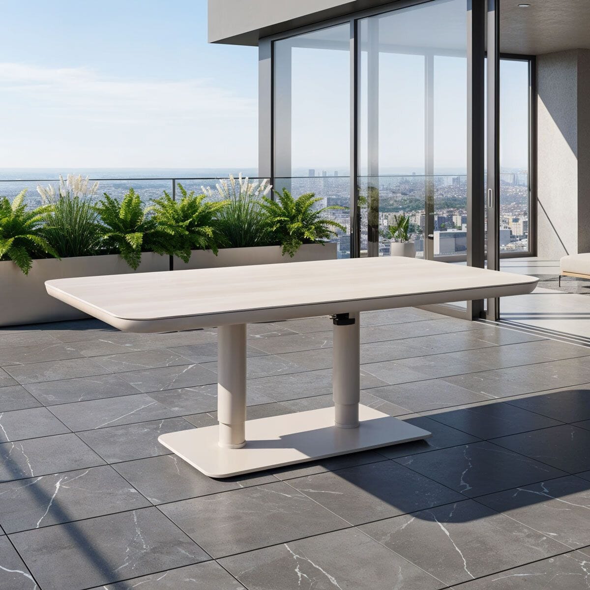 Zebra Move Table basse Lift 140x80cm palteau céramique, réglable en hauteur h:51/71cm 