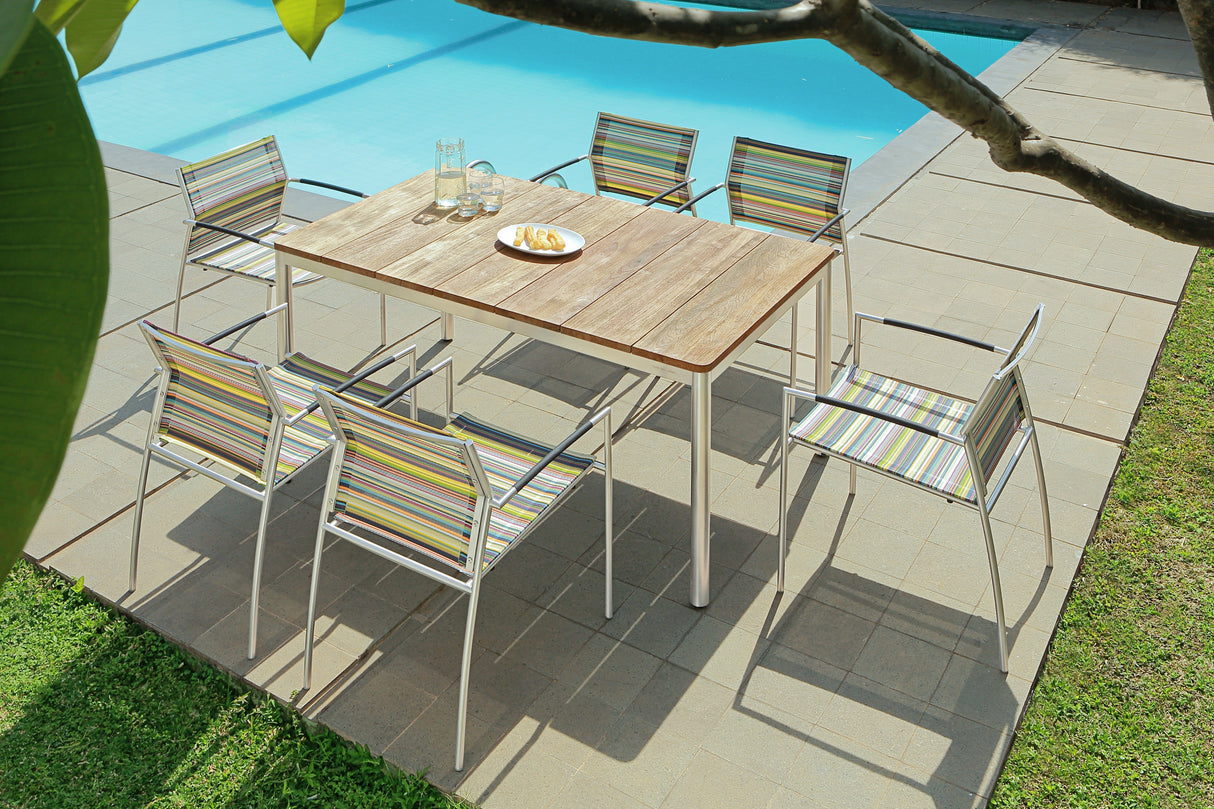 Zebra Naxos Table repas 180x100cm à lattes longitudinales 