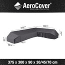 Aerocover Housse de protection pour salon d'angle Lounge à plateforme forme L Droite 375x300x90cm H:30/45/70cm 