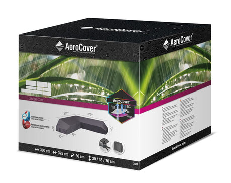 Aerocover Housse de protection pour salon d'angle Lounge à plateforme forme L Gauche 375x300x90cm H:30/45/70cm 
