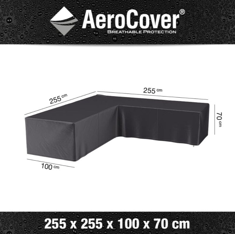 Aerocover Housse de protection pour salon d'angle Lounge forme L 255x255x100cm H:70cm 