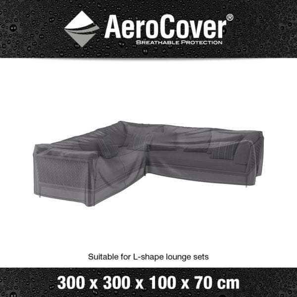 Aerocover Housse de protection pour salon d'angle Lounge forme L 300x300x100cm H:70cm 