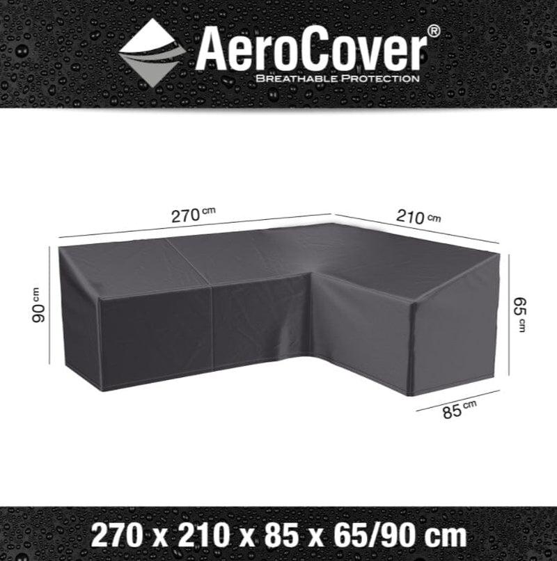 Aerocover Housse de protection pour salon d'angle Lounge forme L Droite Haut dossier 270x210x85cm H:65/90cm 