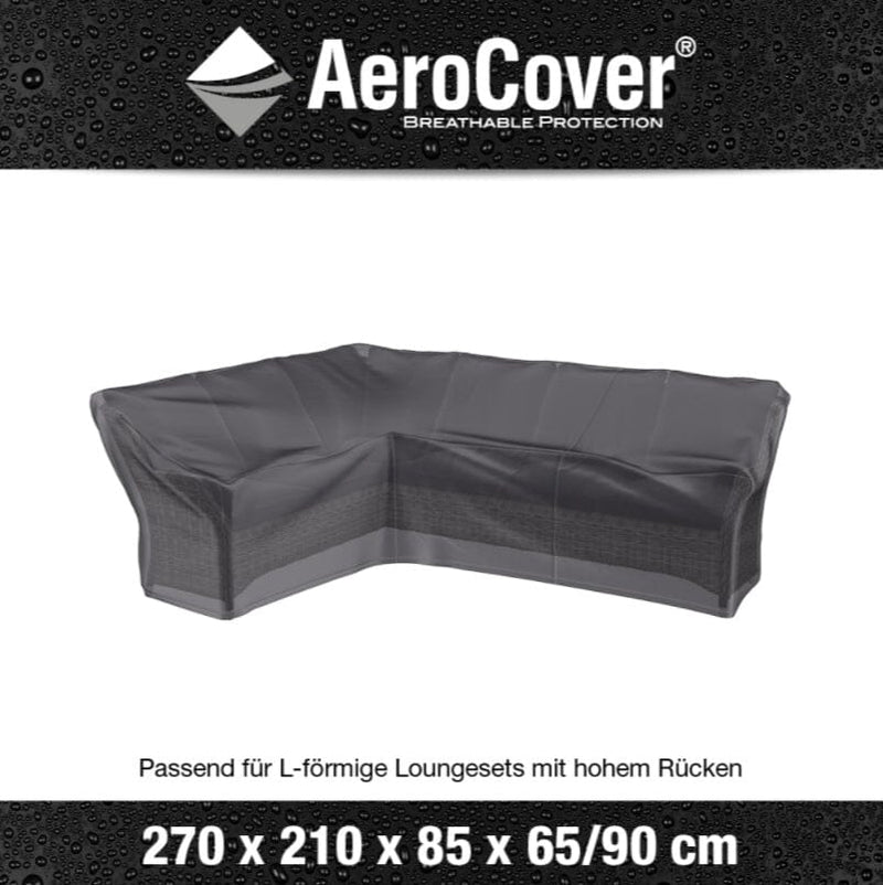 Aerocover Housse de protection pour salon d'angle Lounge forme L Gauche 270x210x85cm H:65/90cm 
