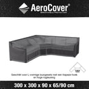 Aerocover Housse de protection pour salon d'angle Lounge forme L Trapèze haut dossier 300x300x90cm H:90/65cm 