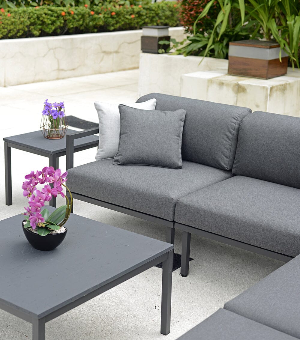 Arolla Fauteuil lounge en inox Anthracite avec coussins laminés 