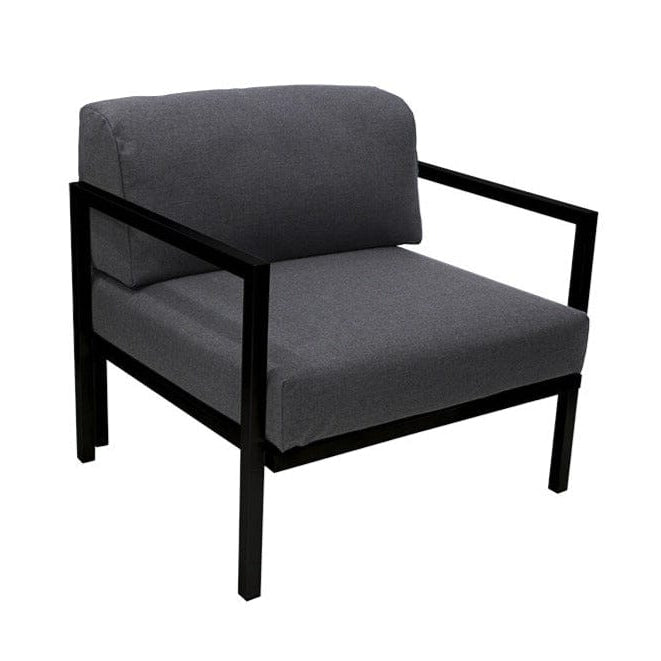 Arolla Fauteuil lounge en inox Anthracite avec coussins laminés 