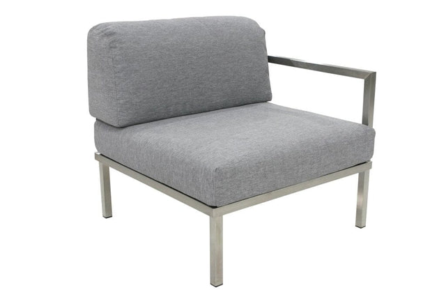Arolla Module Final en inox brossé avec coussins laminés 
