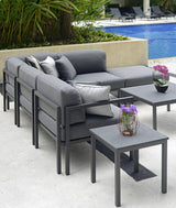 Arolla Table basse 44x44cm, H:44cm en inox Anthracite avec céramique 