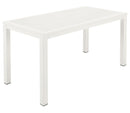 Barlow Tyrie Aura Dining Table 140 (139x71cm) Plateau lattes aluminium Armature et Plateau Artic White 