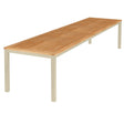 Barlow Tyrie Aura Dining Table 300 (300x101cm) Plateau Teck Plateau Teck et Armature Champagne 