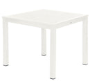 Barlow Tyrie Aura Dining Table 90 (90x90cm) Plateau lattes aluminium Armature et Plateau Artic White 