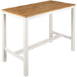 Barlow Tyrie Aura High Dining Table haute de bar 140 (139x71cm) Plateau Teck Plateau Teck et Armature Artic White 