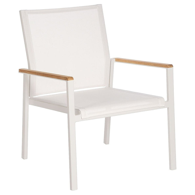 Barlow Tyrie Aura Occasional Fauteuil Club lounge Armature Artic White - Toile Pearl 