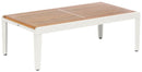Barlow Tyrie Aura Occasional Low Table 120 - Table basse 120x66cm H:41cm Plateau Teck et Armature Artic White 