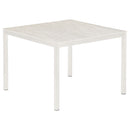 Barlow Tyrie Equinox Dining Table 100 (100x97cm) inox laqué - Plateau céramique Armature White - Céramique Frost 