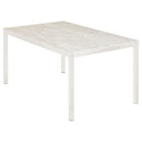 Barlow Tyrie Equinox Dining Table 150 (150x100cm) inox laqué - Plateau céramique Armature White - Céramique Frost 