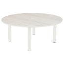 Barlow Tyrie Equinox Dining Table 180 (ronde Ø180cm) inox laqué - Plateau céramique Armature Artic White - Céramique Frost 