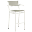 Barlow Tyrie Equinox High Dining Fauteuil haut de bar inox laqué Armature Artic White - Toile Seagull Sunbrella® 
